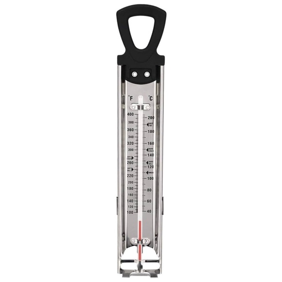 Candy Jam Deep Fry Thermometer Stainless Steel with Hanging Hook and Pot Clip - Picture 2 of 10